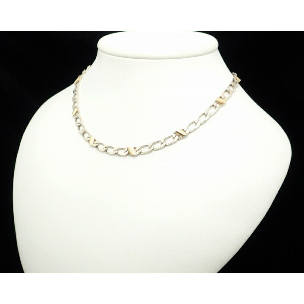 TIFFANY Co Combination Chain Necklace Yellow Gold Sterling Silver